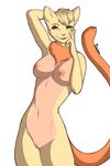  anthro areola bourbon_(artist) breasts clitoral_hood clitoris feline female looking_at_viewer mammal nipples open_mouth pussy smile solo 