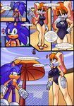  big_breasts breasts clothing comic dreamcastzx1 female hedgehog lagomorph male mammal rabbit raianonzika sonic_(series) sonic_the_hedgehog swimsuit tight_shorts vanilla_the_rabbit 