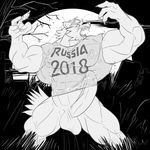  2016 4_fingers abs anthro balls biceps big_balls big_biceps black_and_white canine cheek_tuft claws clothed clothing danandnite detailed_background digital_drawing_(artwork) digital_media_(artwork) english_text erection eyewear fluffy fluffy_tail front_view fur goggles grass graveyard head_tuft huge_balls huge_muscles humanoid_penis male mammal manly monochrome moon muscular muscular_male night nipples outside pecs penis portrait serratus sharp_teeth shirt snout solo standing teeth text three-quarter_portrait tombstone toony tuft were werewolf wolf zabivaka 