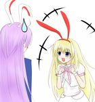  amae_koromo animal_ears bad_id bad_pixiv_id blonde_hair bunny_ears crossover headband kokku_kawasaki multiple_girls reisen_udongein_inaba saki school_uniform touhou 