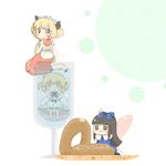  blonde_hair cup doughnut eating fairy food in_container in_cup in_food inishie luna_child minigirl multiple_girls star_sapphire sunny_milk touhou wings 