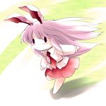  animal_ears bunny_ears highres open_mouth pink_hair reisen_udongein_inaba running solo touhou yume_shokunin 
