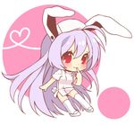  animal_ears bad_id bad_pixiv_id blush bunny_ears bunny_tail chibi etou_(cherry7) finger_to_mouth hat heart heart_of_string lavender_hair long_hair nurse nurse_cap red_eyes reisen_udongein_inaba solo tail touhou very_long_hair 