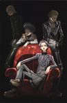  chain chair dark everyone male_focus multiple_boys nana_(series) necktie okazaki_shinichi osaki_nana punk short_hair skirt smoking striped takagi_yasushi terashima_nobu 