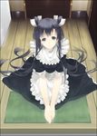  door doorway floor hands long_hair maid mizuki_makoto ookami-san ryuuguu_otohime seiza sitting solo twintails very_long_hair wooden_floor 