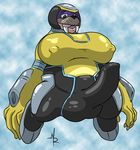  armor balls big_breasts bodysuit breasts clothed clothing dickgirl erection green_eyes helmet intersex mammal marine modem_redpill nipples pinniped rotor_the_walrus rubber skinsuit solo sonic_(series) spandex tight_clothing tusks uniform visor walrus 