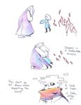  aftertale ambiguous_gender animated_skeleton bone caprine clothing coat comic dialogue dress english_text female fire geno_sans_(aftertale) goat horn hug human loverofpiggies mammal protagonist_(undertale) scarf simple_background skeleton text toriel undead undertale video_games white_background 