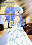 blue_eyes blue_hair bouquet dress flower ikamusume long_hair saitou_nagisa shinryaku!_ikamusume tentacle_hair tuxedo wedding_dress 