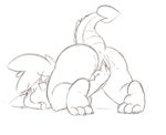  anthro anus denzeltip dragon female masturbation monochrome pussy pussy_juice slightly_chubby solo thick_thighs tongue tongue_out 