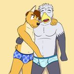  avian bird canine clothing eagle fangs father fuze male male/male mammal moan parent party stomach underwear wolf 