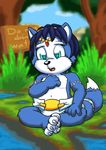  artiecanvas canine cub diaper female fox krystal mammal nintendo river solo star_fox video_games young 