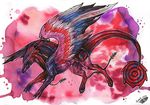  2012 blue_feathers claws dragon feathered_dragon feathered_wings feathers feral natoli nude pink_feathers simple_background solo traditional_media_(artwork) watercolor_(artwork) white_feathers wings 