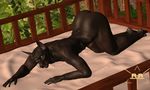  3d_(artwork) all_fours anthro anubian_jackal anubis ass_up big_butt butt canine deity detailed_background digital_media_(artwork) egyptian erection jackal male mammal muscular nude penis plant r-a-s-p_(artist) seductive smile solo thick_thighs 