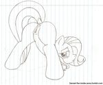  anus ass_up denzeltip earth_pony equine female feral horse looking_at_viewer mammal monochrome my_little_pony pony pussy solo traditional_media_(artwork) 