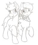  ambiguous_gender cutie_mark denzeltip duo earth_pony equine fan_character feral horse mammal monochrome my_little_pony pony smile 