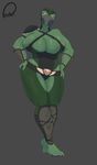  anthro armor barefoot big_breasts breasts claws cleavage clothed clothing crossgender feet female green_skin hands_on_hips huge_breasts looking_at_viewer mask mortal_kombat peculiart reptile reptile_(mortal_kombat) scalie solo standing toe_claws video_games wide_hips yellow_eyes 