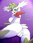  2017 anthro anus breasts butt chowdie dialogue english_text female fur green_eyes green_hair hair legendary_pok&eacute;mon looking_at_viewer lying neck_tuft nintendo nipples nude on_front open_mouth pok&eacute;mon pussy shaymin shaymin_(sky_form) smile solo text tongue tuft video_games 