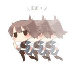  afterimage black_eyes black_legwear blush brown_hair chibi commentary_request gameplay_mechanics kaga_(kantai_collection) kantai_collection lowres muneate no_mouth rebecca_(keinelove) running side_ponytail simple_background thighhighs translated white_background 