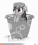  bucket cute earth_pony equine friendship_is_magic fur hair hooves horse mammal monochrome my_little_pony neko-me patreon pony purple_eyes rainbow_dash_(mlp) simple_background smile wet white_background 