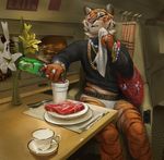  aircraft airplane anthro bottle bulge clothed clothing feline food fur girly male mammal meat sitting sketch solo tacklebox tiger underwear 