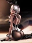  animal_ears ass bunny_ears heels leotard liang_xing nier_automata pantyhose tail yorha_no.2_type_b 