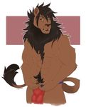 anthro bulge clothing compass_(artist) feline lion looking_at_viewer male mammal muscular smile solo underwear 