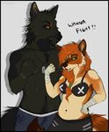  anthro bra canine clothed clothing compass_(artist) duo female jewelry looking_at_viewer male mammal necklace underwear 