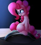  blue_eyes cutie_mark equine eyelashes female feral friendship_is_magic fur hair hooves madacon mammal my_little_pony nude pink_fur pink_hair pinkie_pie_(mlp) sitting smile solo 