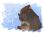  ambiguous_gender bear compass_(artist) english_text feral fur group male mammal sleeping smile text young 