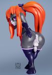  2015 3d_(artwork) 4_fingers anus asura backsack balls bent_over big_butt butt clothing digital_media_(artwork) elbow_gloves eyelashes full-length_portrait girly gloves grey_background grey_skin guild_wars hair hair_bow hair_ribbon hand_on_butt humanoid humanoid_penis legwear long_hair looking_at_viewer looking_back male mostly_nude multicolored_skin orange_hair penis penis_backwards pigtails plantigrade portrait presenting presenting_hindquarters purple_eyes ribbons shortstack simple_background smile solo stockings thick_thighs thigh_highs two_tone_skin veyll_(centum) video_games wabutt white_countershading white_skin wide_hips 