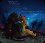  anthro canine compass_(artist) duo english_text equine female feral fur hair horse mammal night_sky outside sitting text 