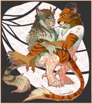  anthro clothed clothing compass_(artist) duo feline fur girly hair horn male mammal smile underwear 
