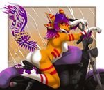  anthro breasts butt canine compass_(artist) female looking_at_viewer mammal motorcycle nude pussy solo vehicle 