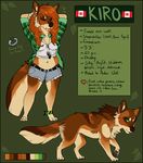  anthro canine clothed clothing compass_(artist) english_text female feral mammal model_sheet solo standing text tongue tongue_out 