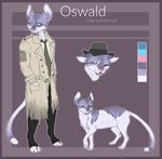  anthro bald clothed clothing compass_(artist) feline feral hat looking_at_viewer male mammal model_sheet solo 