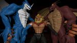  (zp92) 2017 3_toes 3d_(artwork) blue_scales boss_monster claws digimon digital_media_(artwork) dragon exveemon flamedramon group male male/male maxdigiipower muscular nintendo nude scales source_filmmaker toes ty undertale video_games 