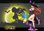  bare_shoulders breasts brown_eyes brown_hair cleavage detachd_sleeves dragon&#039;s_crown dress hat large_breasts long_hair sorceress_(dragon&#039;s_crown) strapless strapless_dress tagme witch_hat 