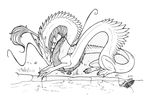  2012 claws dragon eastern_dragon feral line_art natoli simple_background solo spines traditional_media_(artwork) white_background 