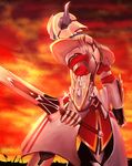  absurdres armor clarent fate/apocrypha fate_(series) helmet highres holding holding_weapon mordred_(fate) mordred_(fate)_(all) mukade_(siieregannsu) solo sword weapon 
