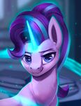  2017 animated equine female feral friendship_is_magic glowing hair horn looking_at_viewer magic mammal multicolored_hair my_little_pony rodrigues404 smile solo starlight_glimmer_(mlp) two_tone_hair unicorn 
