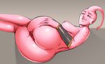  athletic big_butt butt buu clothing crossgender dragon_ball dragon_ball_z female gloves kid_buu looking_at_viewer majin_buu mostly_nude pink_skin presenting rhodesio slim smile wide_hips 