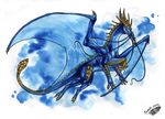  2013 claws dragon feral horn membranous_wings natoli solo spines traditional_media_(artwork) wings 