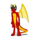  anthro becausewynaut dragon hair membranous_wings scalie simple_background solo wings 