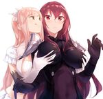  :q bangs blunt_bangs blush bodysuit breast_grab breasts brown_eyes cleavage detached_sleeves elbow_gloves fate/grand_order fate_(series) gloves grabbing hair_between_eyes ichikei large_breasts long_hair looking_at_another looking_down medb_(fate)_(all) medb_(fate/grand_order) midriff multiple_girls open_mouth parted_lips pauldrons pink_hair purple_bodysuit purple_hair red_eyes scathach_(fate)_(all) scathach_(fate/grand_order) short_sleeves sidelocks smile tiara tongue tongue_out upper_body very_long_hair white_gloves yellow_eyes yuri 