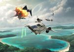  battle beach cloud day death_star dogfight energy_beam energy_cannon epic explosion flying forest nature realistic rogue_one:_a_star_wars_story scarif science_fiction space_craft space_station spoilers star_wars starfighter tie_fighter tie_striker u-wing water wraithdt x-wing 