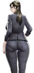  1girl ass dark_hair from_behind glasses huge_ass jacket looking_back office_lady pantylines skin_tight small_waist tatsunami_youtoku thigh_gap tight_clothes wide_hips 