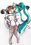  breasts clothing cute feline female female/female friends hug ineziakorporejszyn leopard mammal michelle michelle_dolceangelo pants snow_leopard 