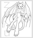  anthro breasts crossgender dragon female how_to_train_your_dragon night_fury nude plain_background pussy rule_63 toothless white_background wings zunu-raptor 