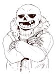  animated_skeleton bone clothing crossed_arms jacket jazzycat sans_(undertale) skeleton solo sweater teeth undead undertale video_games 