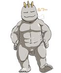  abs anthro barefoot breath crest eyes_closed feet hands_on_hips hisashino humanoid_feet machop male musclegut muscular navel nintendo nude pecs pok&eacute;mon smile solo video_games walking 